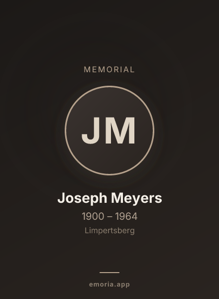 Memorial portrait of Joseph Meyers