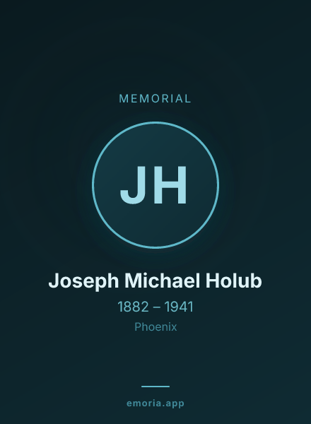 Memorial portrait of Joseph Michael Holub