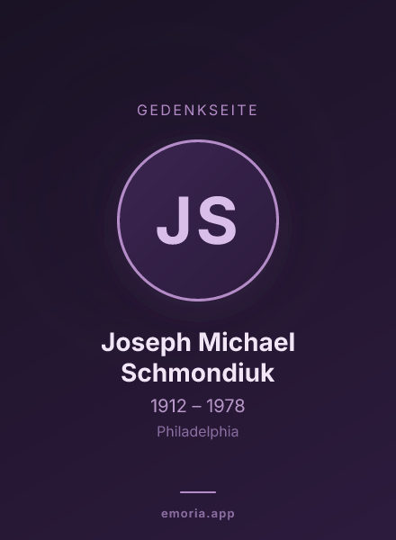 Gedenkportrait von Joseph Michael Schmondiuk
