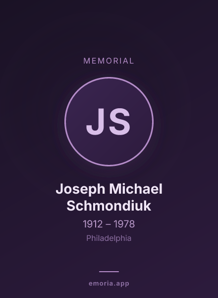 Memorial portrait of Joseph Michael Schmondiuk