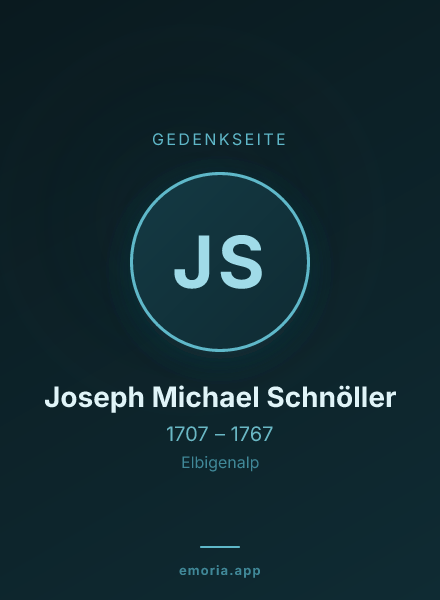 Gedenkportrait von Joseph Michael Schnöller