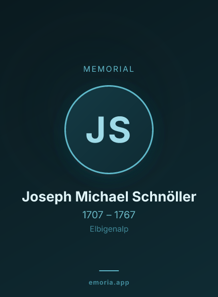 Memorial portrait of Joseph Michael Schnöller