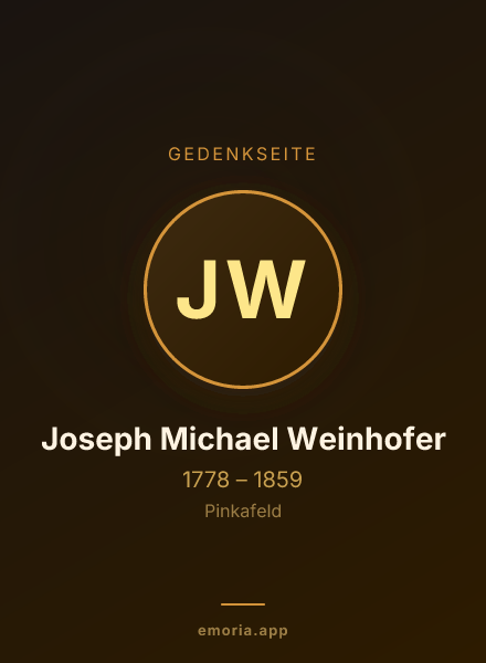 Gedenkportrait von Joseph Michael Weinhofer