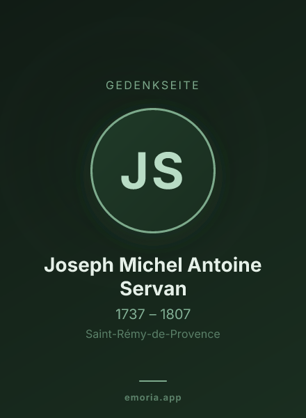 Gedenkportrait von Joseph Michel Antoine Servan