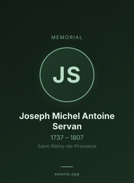 Memorial portrait of Joseph Michel Antoine Servan