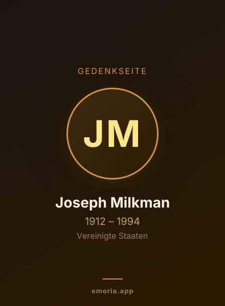 Gedenkportrait von Joseph Milkman