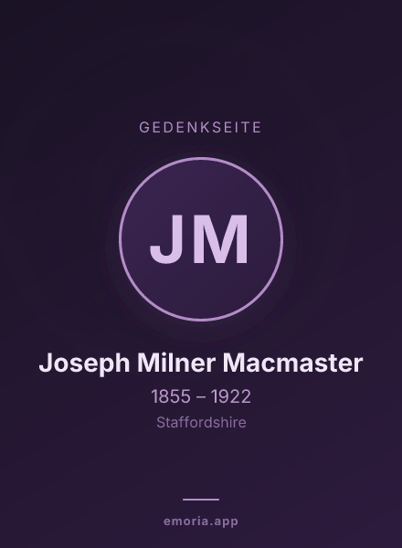 Gedenkportrait von Joseph Milner Macmaster