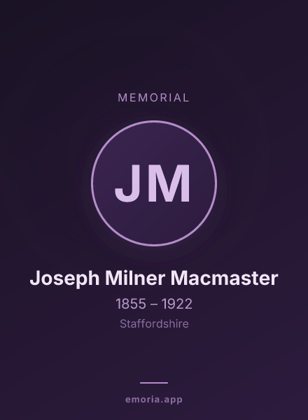 Memorial portrait of Joseph Milner Macmaster