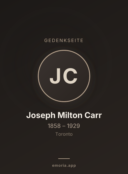 Gedenkportrait von Joseph Milton Carr