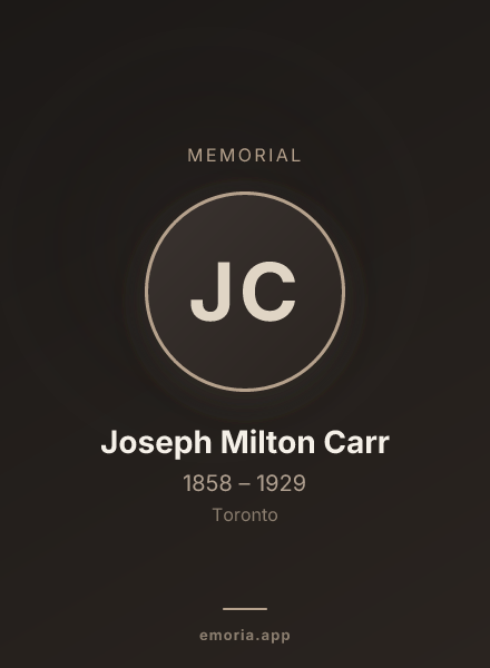 Memorial portrait of Joseph Milton Carr