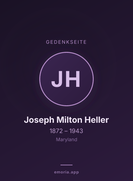 Gedenkportrait von Joseph Milton Heller