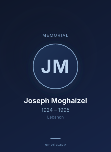 Memorial portrait of Joseph Moghaizel