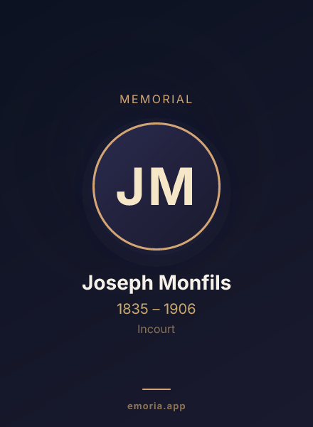 Memorial portrait of Joseph Monfils