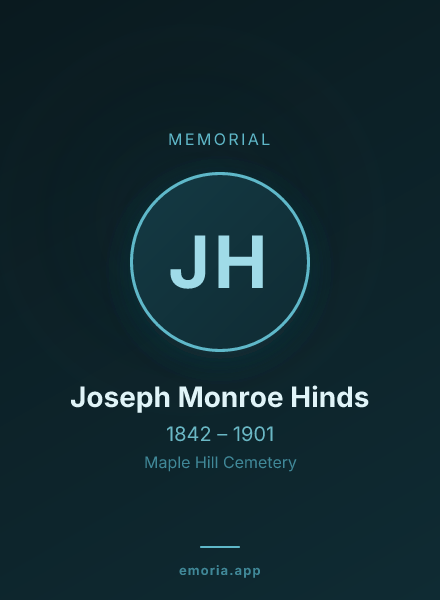 Memorial portrait of Joseph Monroe Hinds