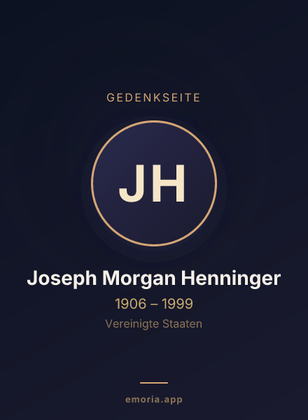 Gedenkportrait von Joseph Morgan Henninger