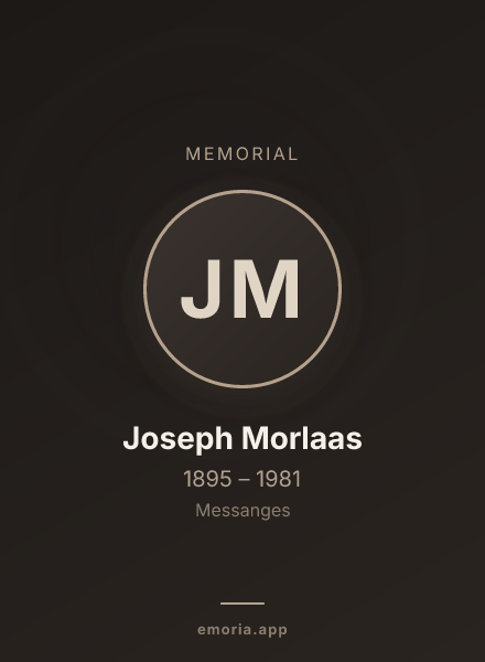 Memorial portrait of Joseph Morlaas