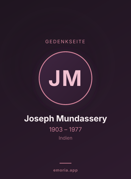 Gedenkportrait von Joseph Mundassery
