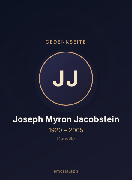 Gedenkportrait von Joseph Myron Jacobstein