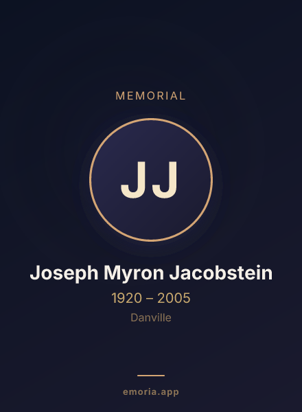 Memorial portrait of Joseph Myron Jacobstein
