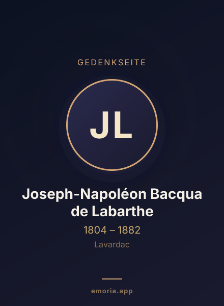 Gedenkportrait von Joseph-Napoléon Bacqua de Labarthe