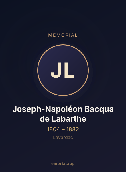 Memorial portrait of Joseph-Napoléon Bacqua de Labarthe