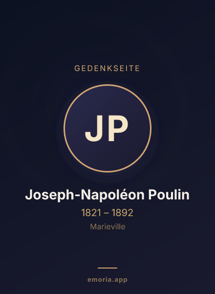 Gedenkportrait von Joseph-Napoléon Poulin