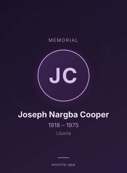 Memorial portrait of Joseph Nargba Cooper