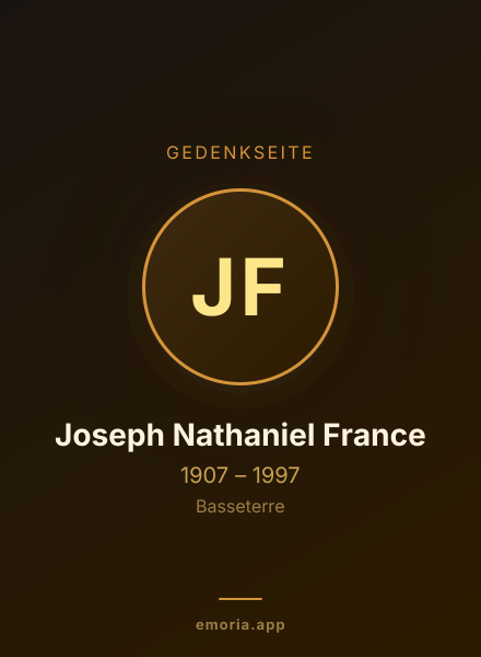 Gedenkportrait von Joseph Nathaniel France