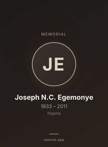 Memorial portrait of Joseph N.C. Egemonye