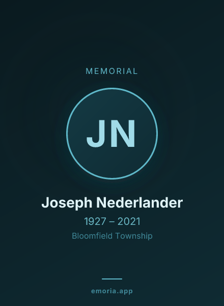 Memorial portrait of Joseph Nederlander