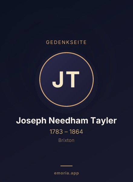 Gedenkportrait von Joseph Needham Tayler