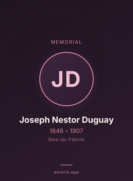 Memorial portrait of Joseph Nestor Duguay