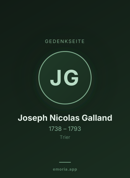 Gedenkportrait von Joseph Nicolas Galland