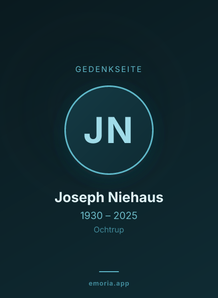 Gedenkportrait von Joseph Niehaus