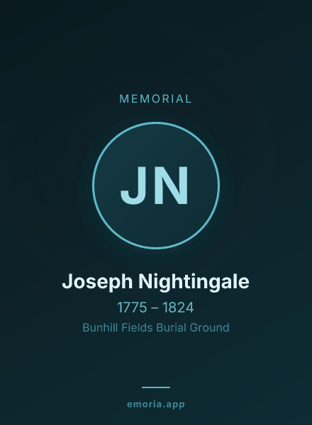 Memorial portrait of Joseph Nightingale