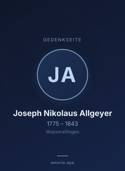 Gedenkportrait von Joseph Nikolaus Allgeyer
