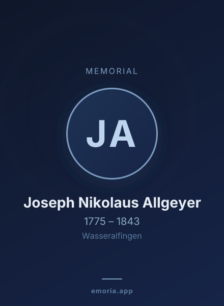 Memorial portrait of Joseph Nikolaus Allgeyer