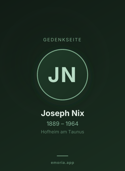 Gedenkportrait von Joseph Nix