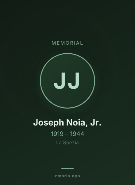 Memorial portrait of Joseph Noia, Jr.