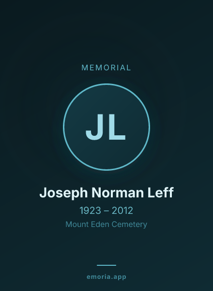 Memorial portrait of Joseph Norman Leff