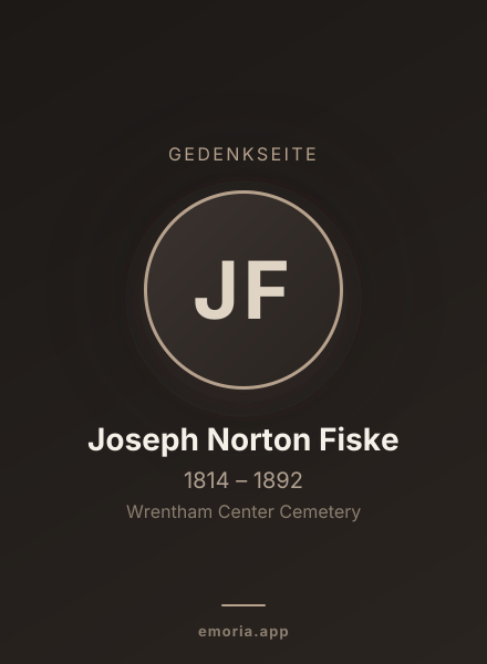 Gedenkportrait von Joseph Norton Fiske