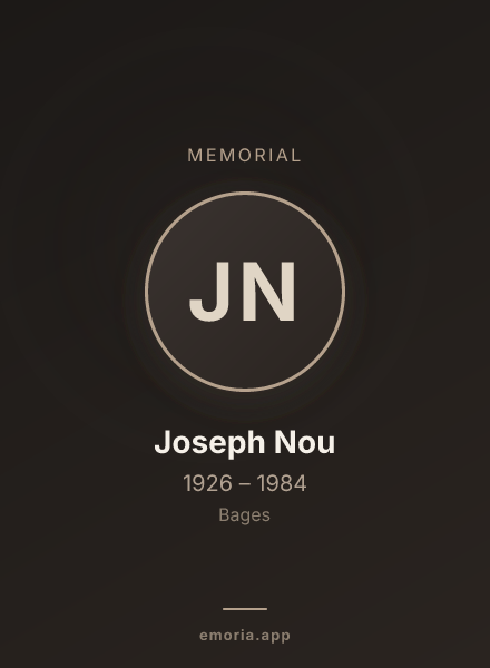 Memorial portrait of Joseph Nou