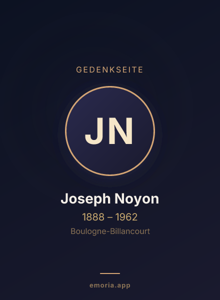 Gedenkportrait von Joseph Noyon