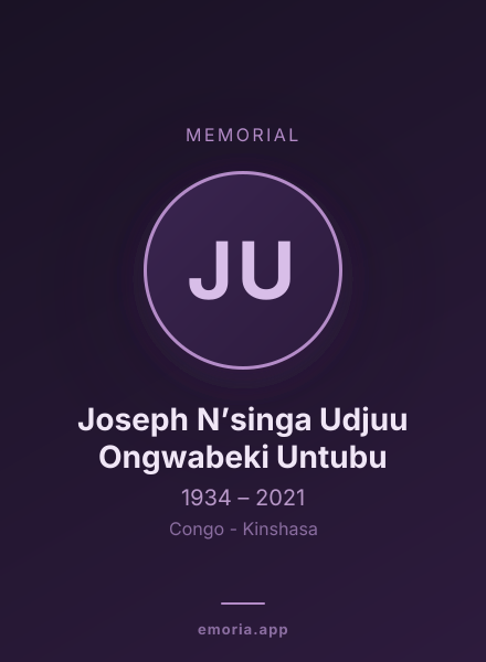 Memorial portrait of Joseph N’singa Udjuu Ongwabeki Untubu