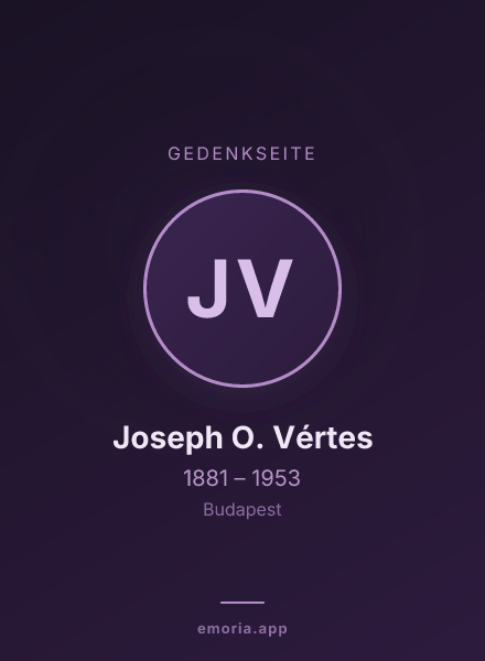 Gedenkportrait von Joseph O. Vértes