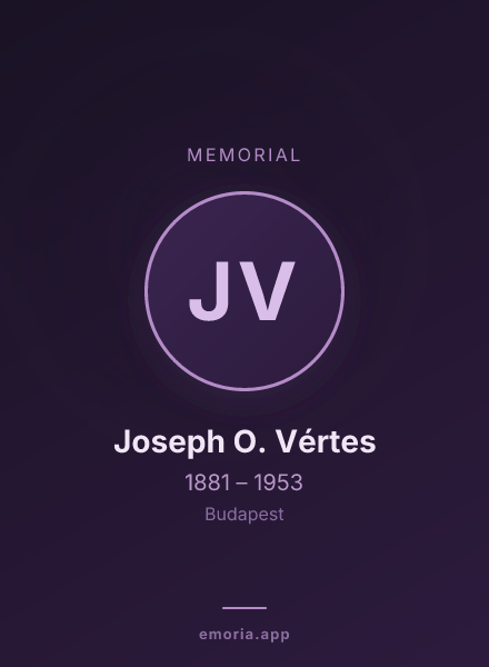 Memorial portrait of Joseph O. Vértes