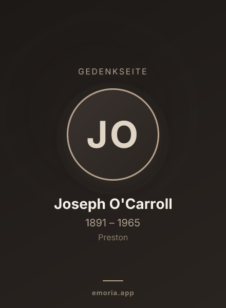 Gedenkportrait von Joseph O'Carroll