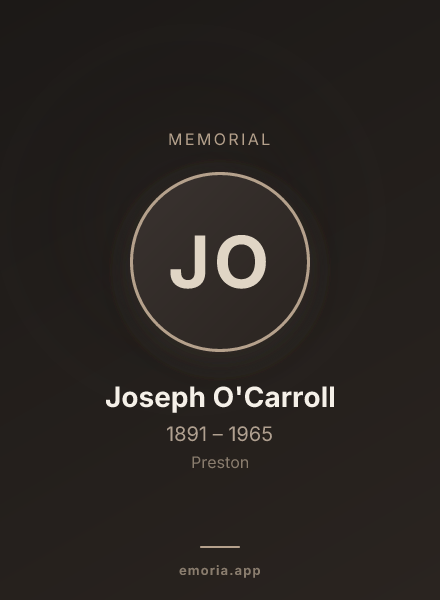 Memorial portrait of Joseph O'Carroll