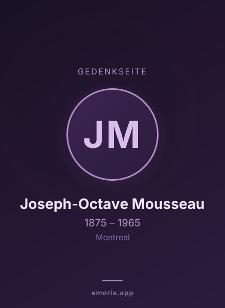 Gedenkportrait von Joseph-Octave Mousseau