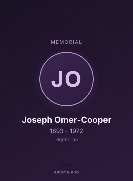 Memorial portrait of Joseph Omer-Cooper